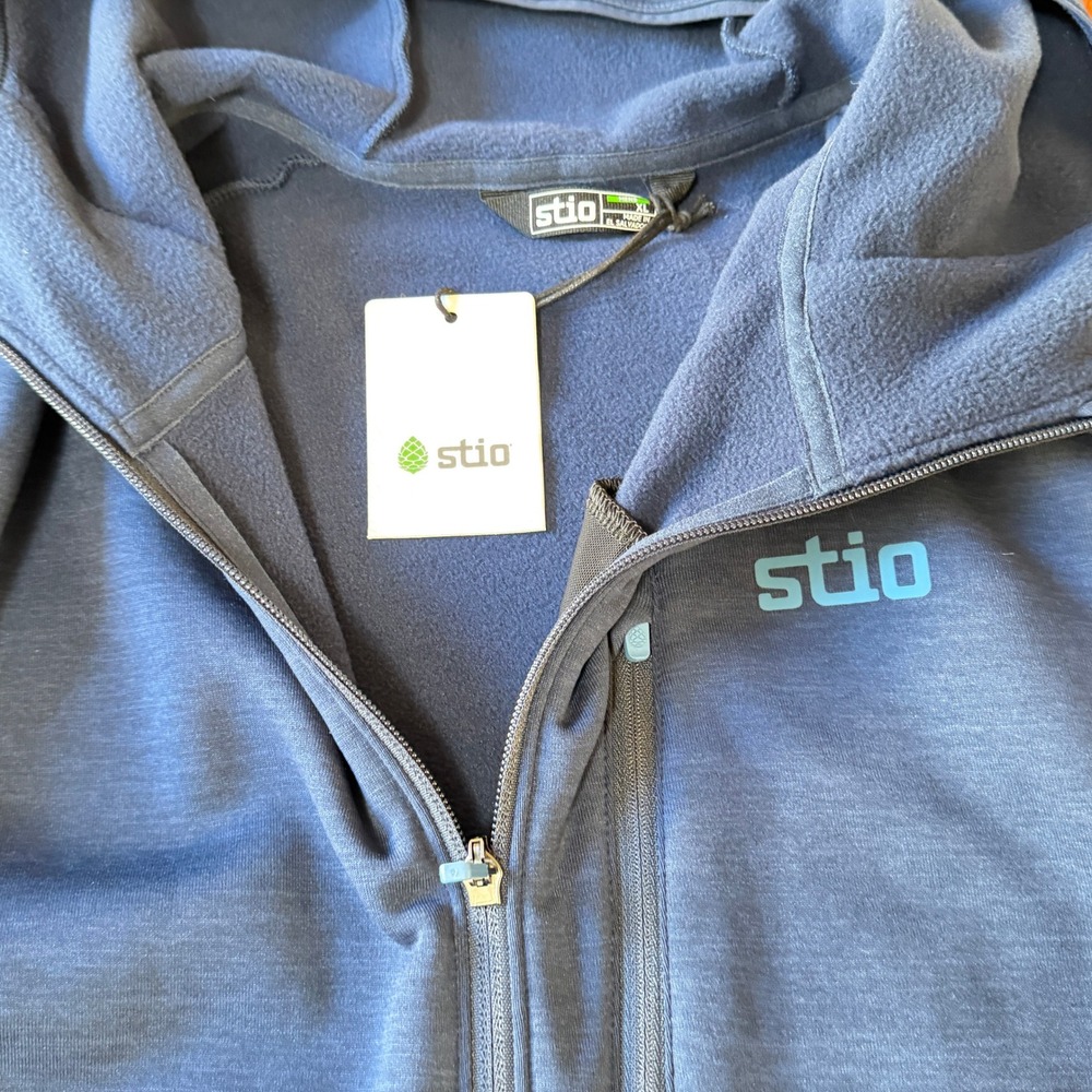 Stio Mens Glide Power Stretch Full Zip Hoodie Blue XL Jacket New w/Tags Outdoors